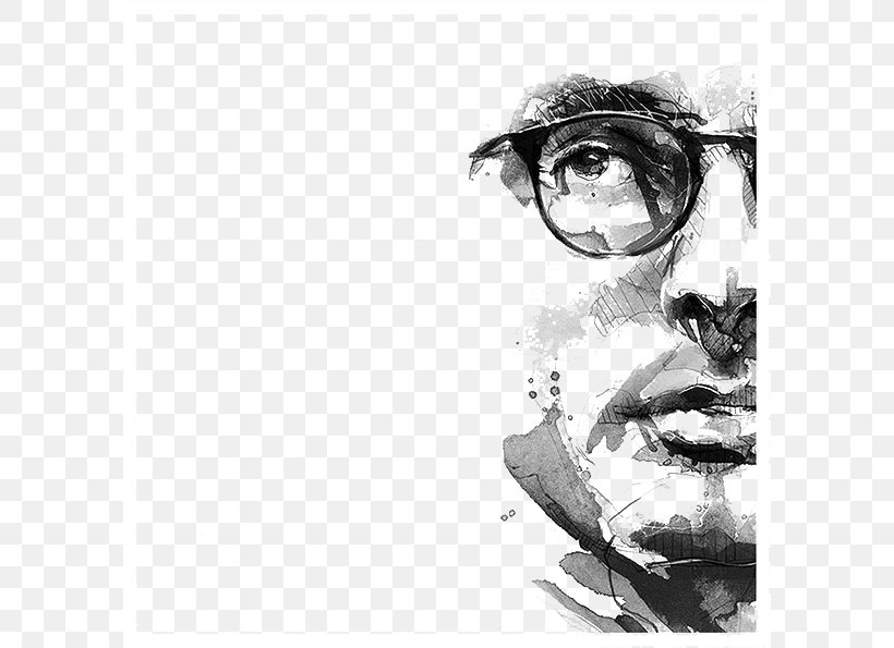 Drawing Pencil Portrait Black And White Sketch, PNG, 594x595px, Drawing, Art, Black And White, Deviantart, Eyewear Download Free
