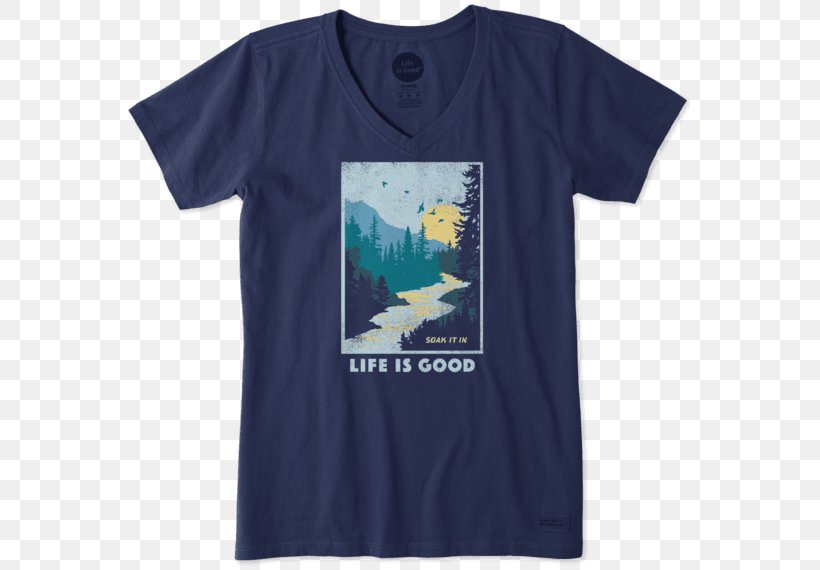 T-shirt Life Is Good Company Sleeve Clothing, PNG, 570x570px, Tshirt, Active Shirt, Blue, Brand, Champion Download Free