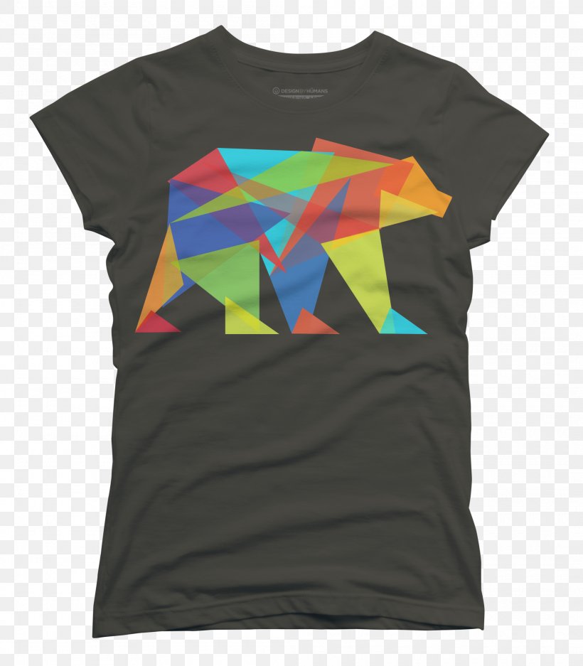 T-shirt Bear Fractal Geometry Hoodie, PNG, 2100x2400px, Tshirt, Bear, Design By Humans, Fractal, Geometry Download Free
