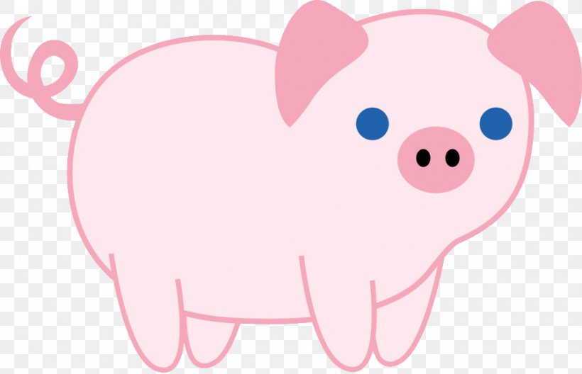 Pink Domestic Pig Cartoon Snout Clip Art, PNG, 900x580px, Pink, Animal Figure, Cartoon, Domestic Pig, Livestock Download Free
