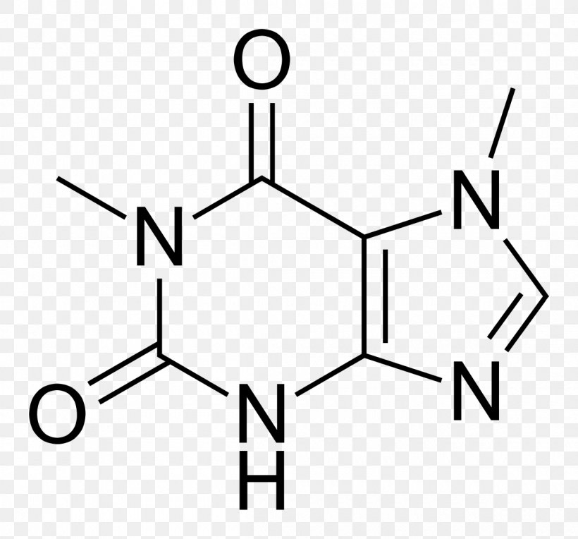 Tea Caffeine Chemical Formula Paraxanthine Molecule, PNG, 1200x1119px, Tea, Area, Ballandstick Model, Black And White, Caffeine Download Free