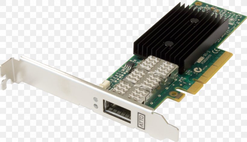 Network Cards & Adapters PCI Express 10 Gigabit Ethernet ATTO Technology, PNG, 896x519px, 10 Gigabit Ethernet, 100 Gigabit Ethernet, Network Cards Adapters, Adapter, Atto Technology Download Free