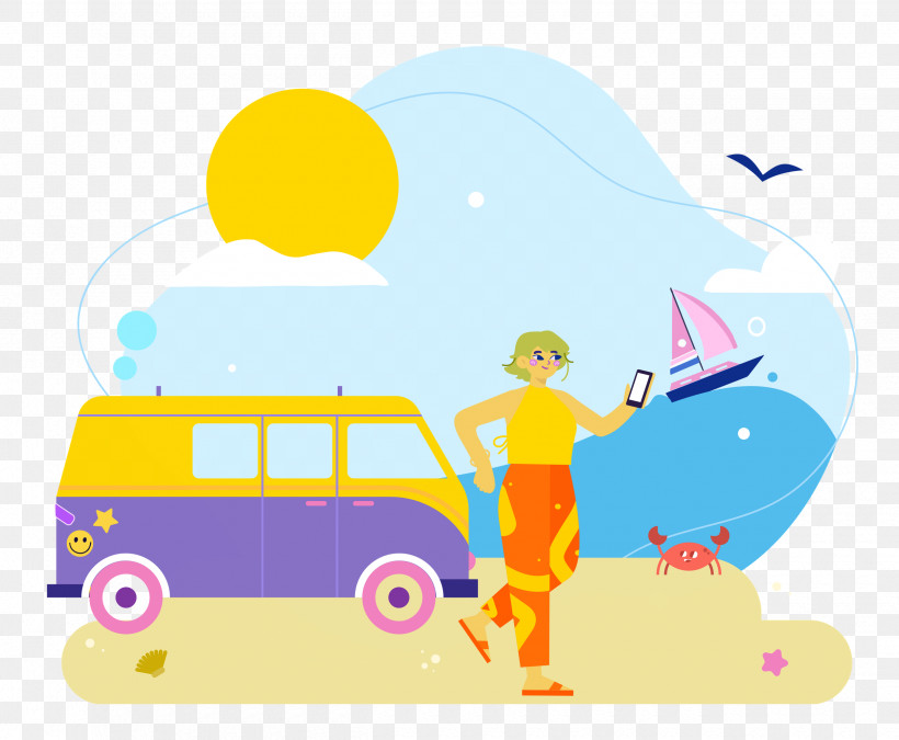 Seashore Day Vacation Travel, PNG, 2500x2059px, Vacation, Anais Watterson, Animation, Cartoon, Drawing Download Free
