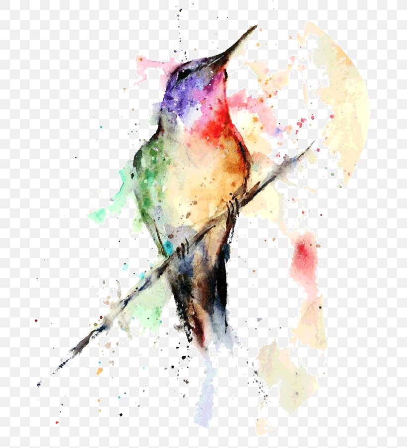 Hummingbird Watercolor Painting Art, PNG, 747x903px, Hummingbird, Art, Beak, Bird, Canvas Download Free