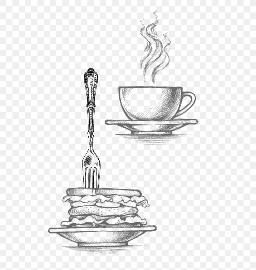 Breakfast Buffet Coffee Drawing Restaurant, PNG, 601x865px, Breakfast, American Cuisine, Barware, Black And White, Brunch Download Free