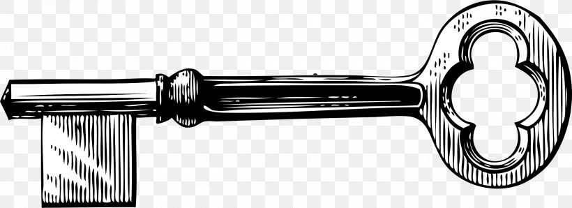 Skeleton Key Clip Art, PNG, 2400x874px, Skeleton Key, Auto Part, Bathroom Accessory, Bicycle Part, Black And White Download Free