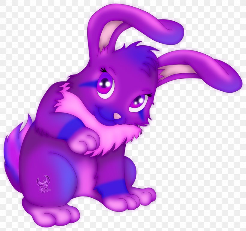 Rabbit Hare Easter Bunny Violet Purple, PNG, 900x845px, Rabbit, Animal, Animal Figure, Blue, Cartoon Download Free