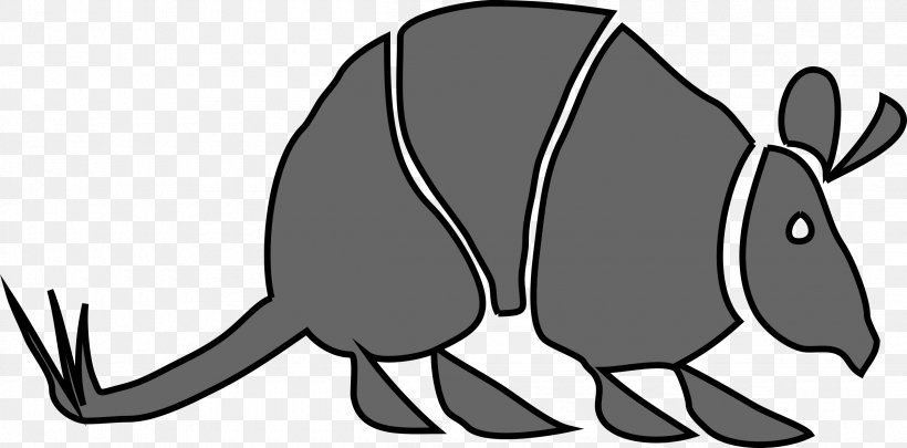 Clip Art Armadillo Openclipart Vector Graphics Image, PNG, 2400x1187px, Armadillo, Animal, Beak, Black And White, Cartoon Download Free