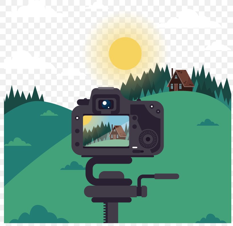 Photography Illustration, PNG, 808x795px, Photography, Camera, Grass, Green, Technology Download Free
