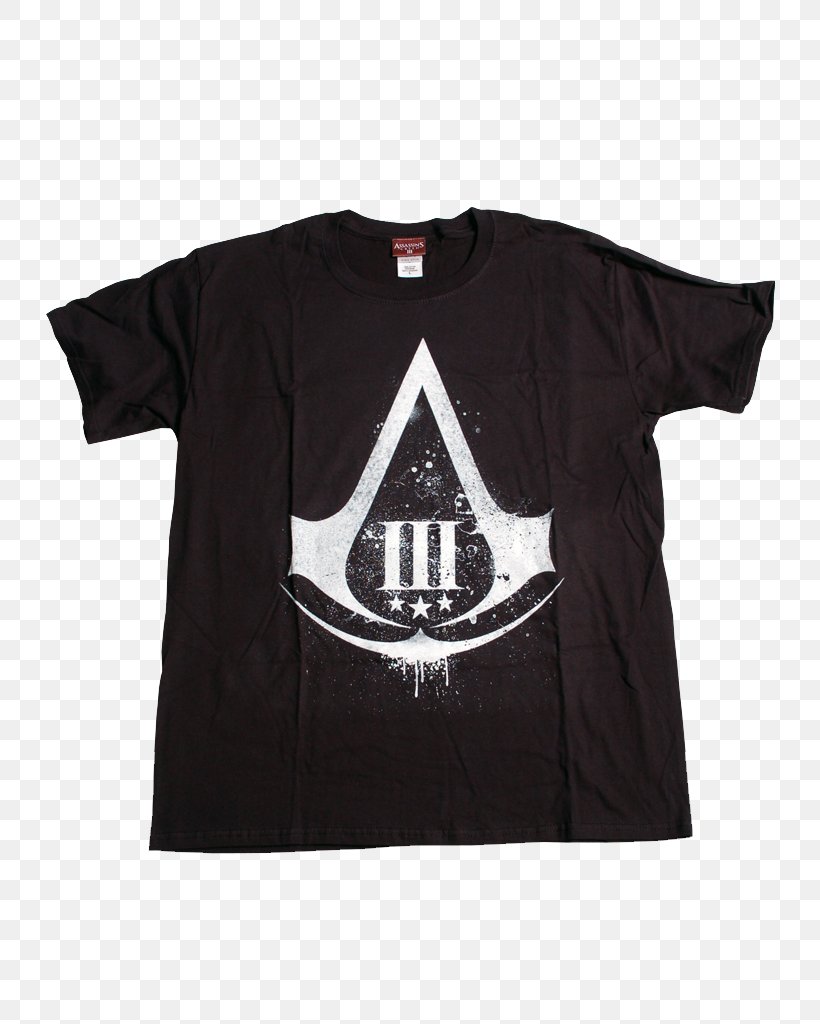 T-shirt Assassin's Creed III Assassin's Creed IV: Black Flag Sleeve, PNG, 768x1024px, Tshirt, Black, Brand, Cotton, Logo Download Free