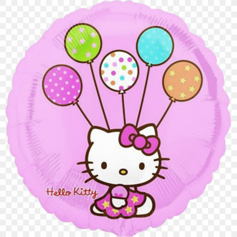 Hello Kitty Balloon Birthday Party Cloth Napkins, PNG, 1000x1000px, Hello Kitty, Balloon, Birthday, Character, Cloth Napkins Download Free