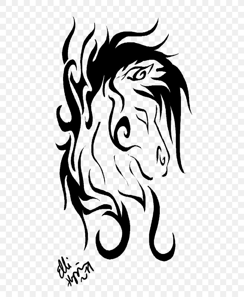 Horse Tattoo Visual Arts Clip Art, PNG, 500x1000px, Horse, Art, Big Cats, Black, Black And White Download Free