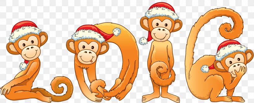 Monkey Chinese New Year Clip Art, PNG, 1600x653px, Monkey, Animal Figure, Art, Cartoon, Chinese New Year Download Free