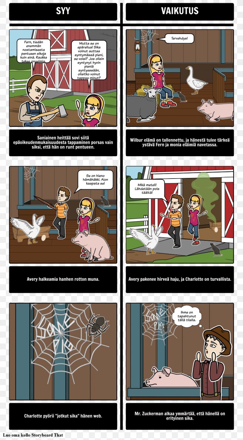 Charlotte's Web Fern Arable Domestic Pig Maniac Magee Storyboard, PNG, 843x1528px, Domestic Pig, Book, Cartoon, Causality, Comics Download Free