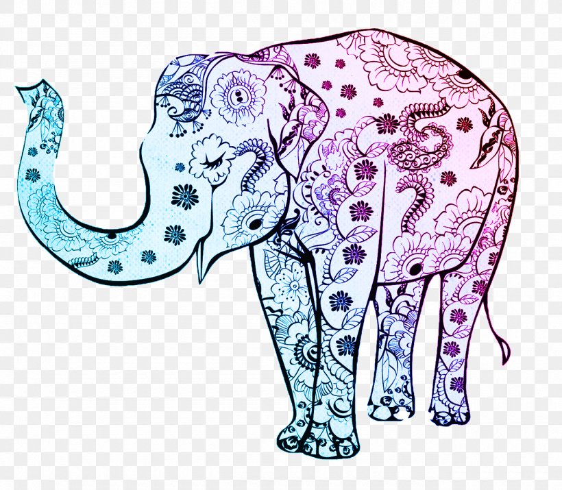 Indian Elephant Flower Ornament Clip Art, PNG, 1280x1117px, Elephant, African Elephant, Art, Asian Elephant, Decorative Arts Download Free