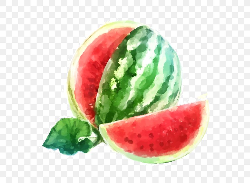 Watermelon Xiazhi Fruit Watercolor Painting Royalty-free, PNG, 600x600px, Watermelon, Art, Cherry, Citrullus, Cucumber Gourd And Melon Family Download Free