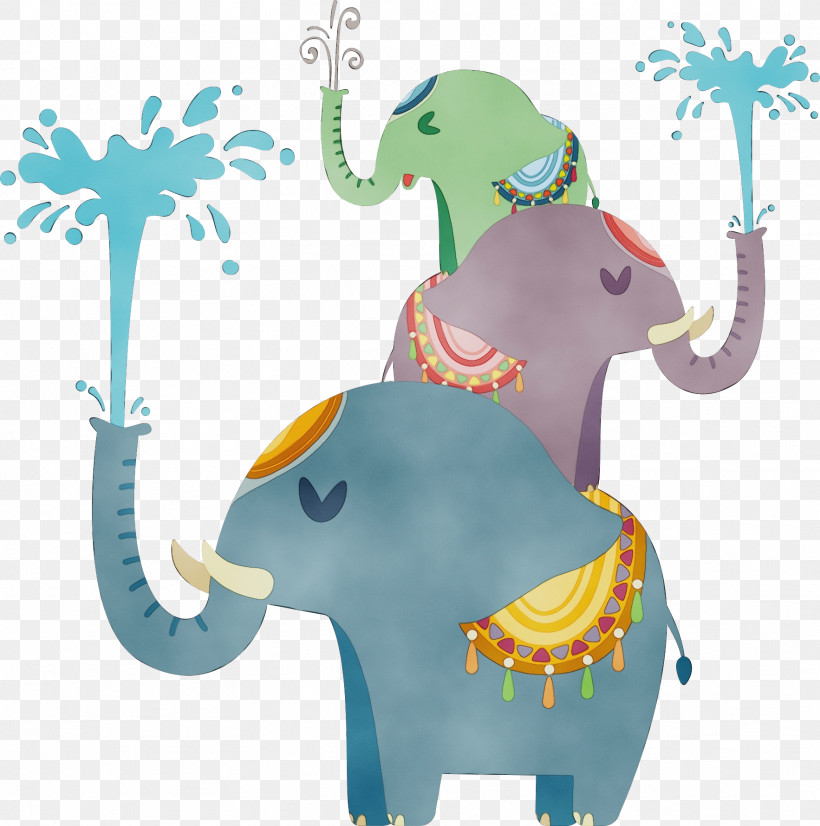 Indian Elephant, PNG, 1766x1780px, Watercolor, Animal Figure, Cartoon, Elephant, Indian Elephant Download Free