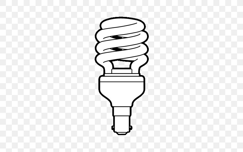 Incandescent Light Bulb Compact Fluorescent Lamp, PNG, 512x512px, Light, Area, Auto Part, Black And White, Compact Fluorescent Lamp Download Free