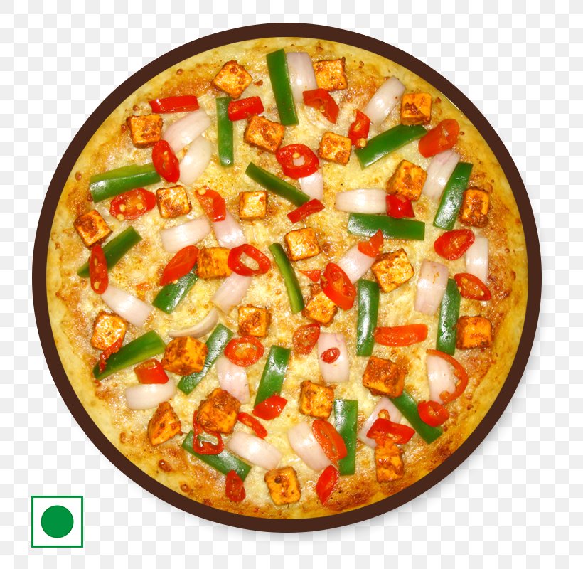 Pizza Vegetarian Cuisine Paneer Tikka Tandoori Chicken, PNG, 800x800px, Pizza, Capsicum, Cuisine, Dish, European Food Download Free