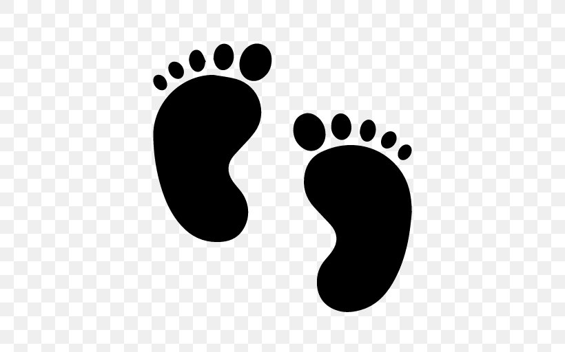 Footprint Infant Baby Shower, PNG, 512x512px, Footprint, Baby Shower, Birth, Black, Black And White Download Free