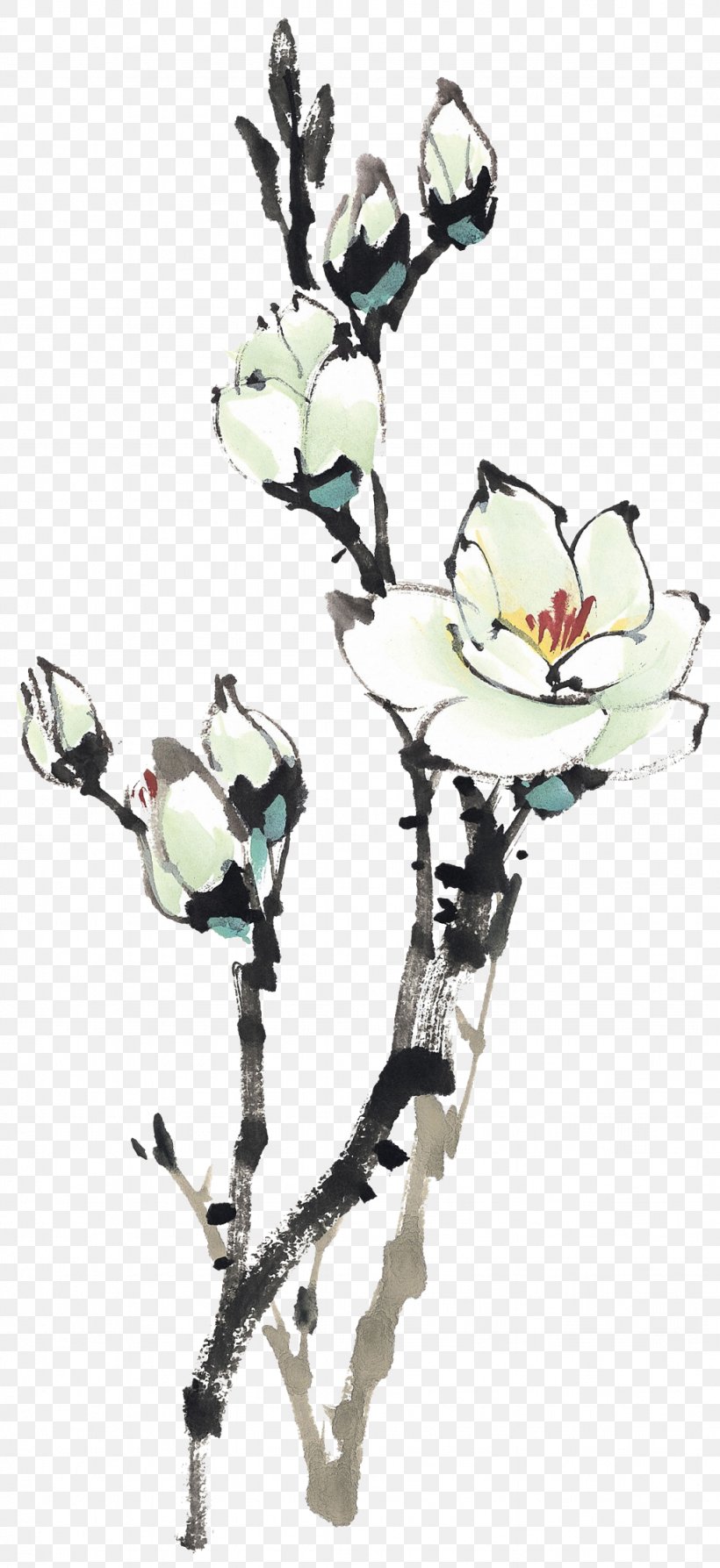 Ink Wash Painting Chinese Painting Plum Blossom, PNG, 1024x2232px, Ink Wash Painting, Art, Bamboo, Blossom, Body Jewelry Download Free