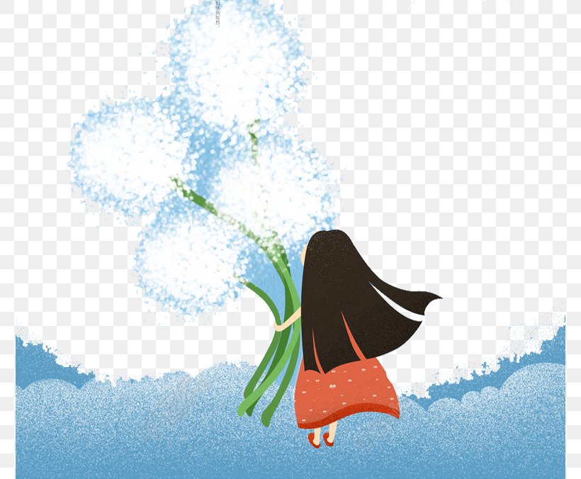 Dandelion Illustration, PNG, 776x676px, Dandelion, Art, Blue, Cartoon, Fictional Character Download Free