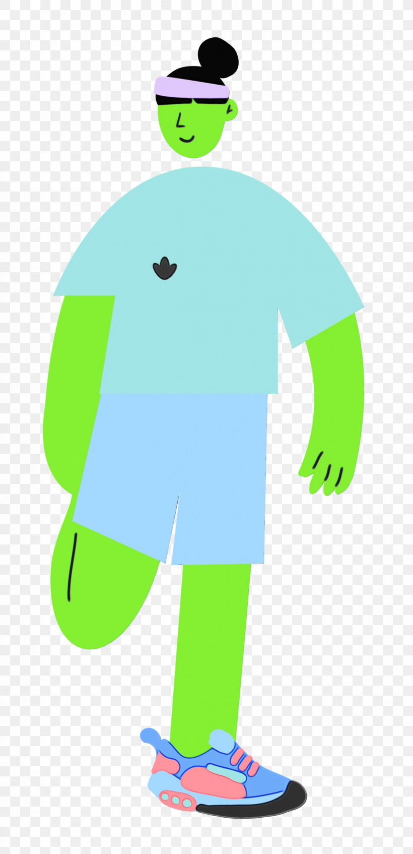 Cartoon Character Outerwear / M Green Headgear, PNG, 1210x2500px, Jogging, Cartoon, Character, Green, Headgear Download Free