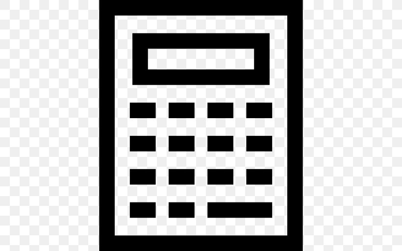 Calculator Calculation, PNG, 512x512px, Calculator, Adding Machine, Area, Black, Black And White Download Free