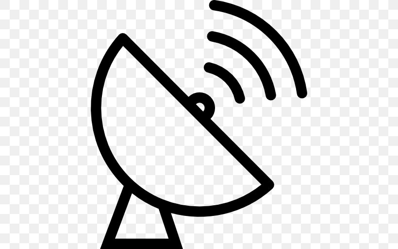 Satellite Dish Communication Microwave Transmission Clip Art, PNG, 512x512px, Satellite Dish, Aerials, Area, Black And White, Broadcasting Download Free