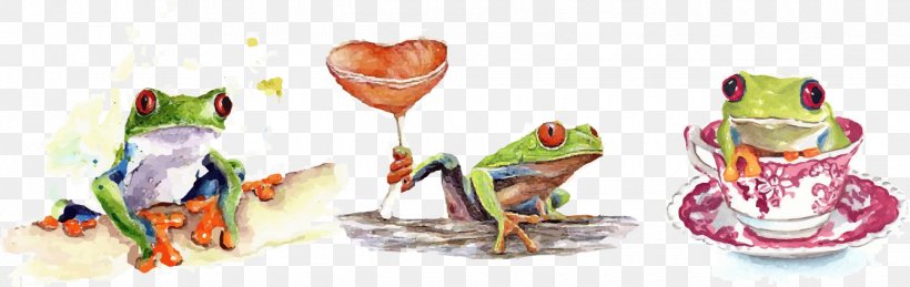 Tree Frog Watercolor Painting, PNG, 1340x424px, Frog, Amphibian, Animation, Australian Green Tree Frog, Cartoon Download Free
