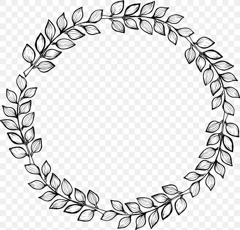 Drawing Leaf Wreath, PNG, 3251x3128px, Wedding Invitation, Black And White, Body Jewelry, Drawing, Floral Design Download Free