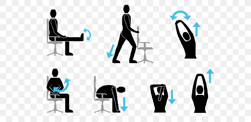 Exercise Office Stretching Desk Physical Fitness, PNG, 640x400px, Exercise, Arm, Blue, Brand, Business Download Free