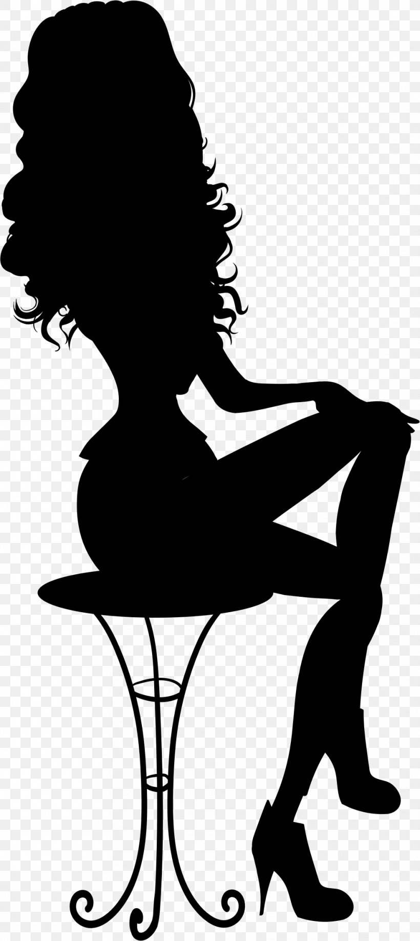 Woman Silhouette Sitting Clip Art, PNG, 986x2209px, Woman, Arm, Art, Black, Black And White Download Free