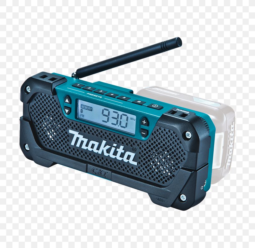 Cordless Makita Radio FM Broadcasting Tool, PNG, 800x800px, Cordless, Communication Device, Electric Battery, Electronic Device, Electronics Download Free