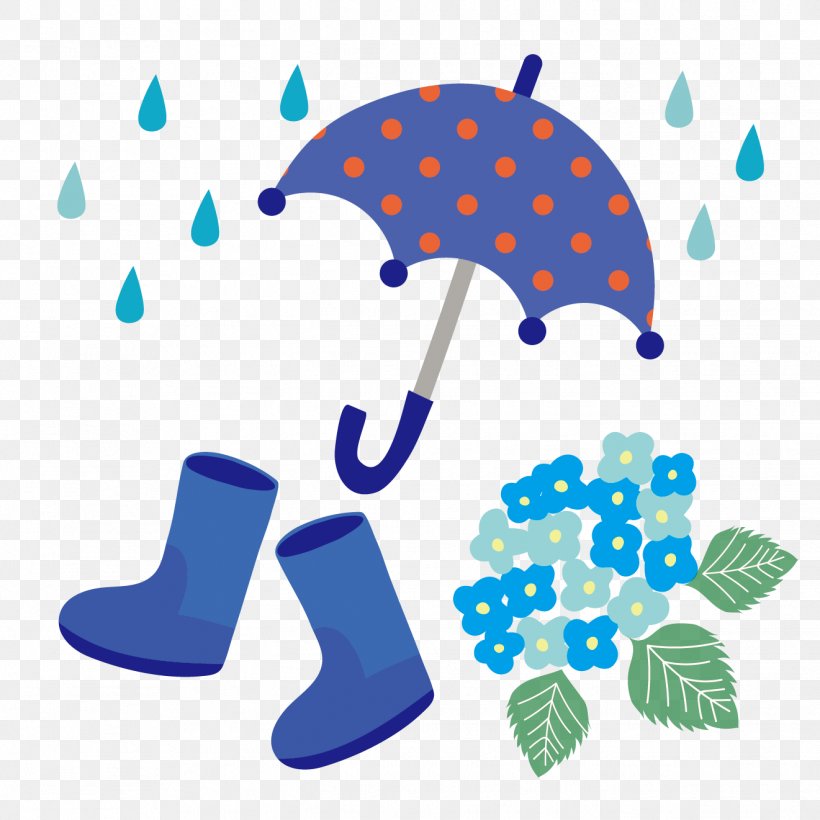 East Asian Rainy Season French Hydrangea Umbrella Clip Art, PNG, 1321x1321px, Rain, Area, Art, Blue, Boot Download Free