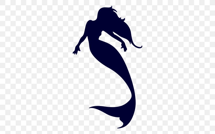 Mermaid Silhouette Clip Art, PNG, 512x512px, Mermaid, Animaatio, Black And White, Fictional Character, Fish Download Free