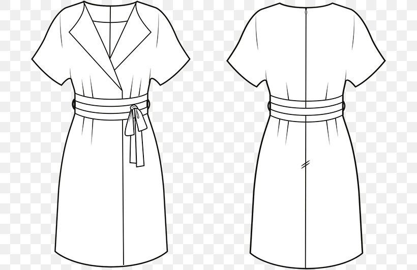 Dress Clothing Collar Pattern, PNG, 700x531px, Dress, Abdomen, Artwork, Black, Black And White Download Free