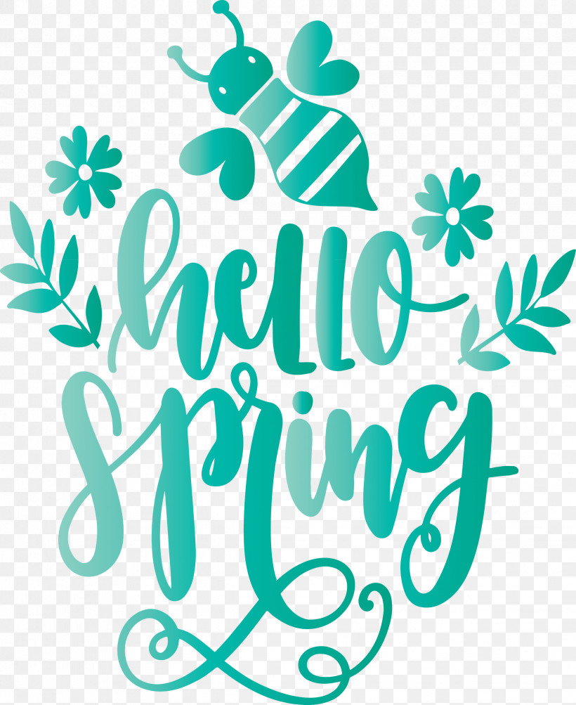 Hello Spring Spring, PNG, 2451x3000px, Hello Spring, Spring, Text, Turquoise Download Free
