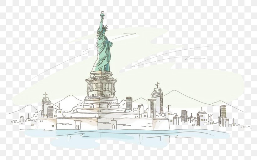 Statue Of Liberty Drawing Monument Art, PNG, 1024x640px, Statue Of Liberty, Art, Diagram, Drawing, Landmark Download Free