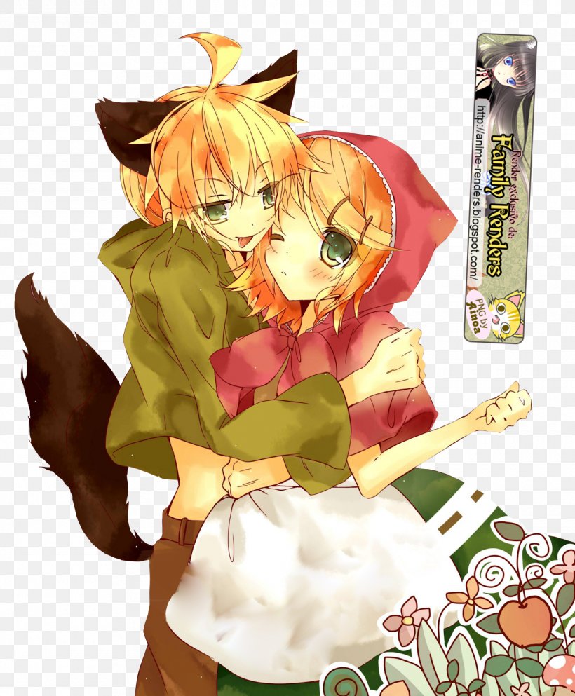 Kagamine Rin/Len Vocaloid Utatane Piko Fiction Little Red Riding Hood, PNG, 1320x1600px, Watercolor, Cartoon, Flower, Frame, Heart Download Free