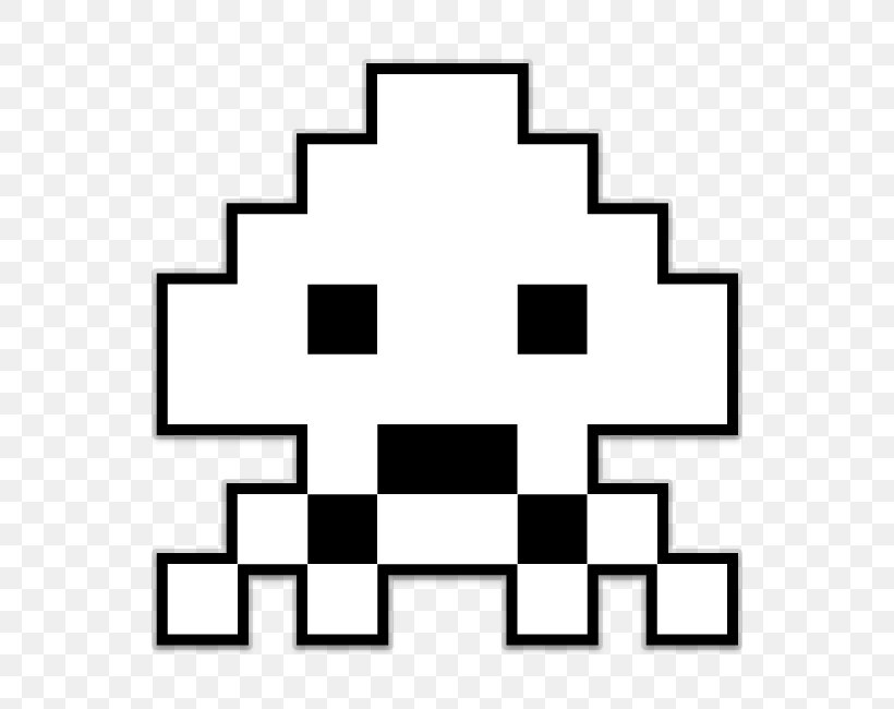 Space Invaders Galaxian Tetris Extraterrestrial Life Pac-Man, PNG, 650x650px, Space Invaders, Arcade Game, Area, Black, Black And White Download Free