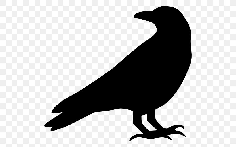 Crow Clip Art, PNG, 512x512px, Crow, American Crow, Beak, Bird, Black And White Download Free