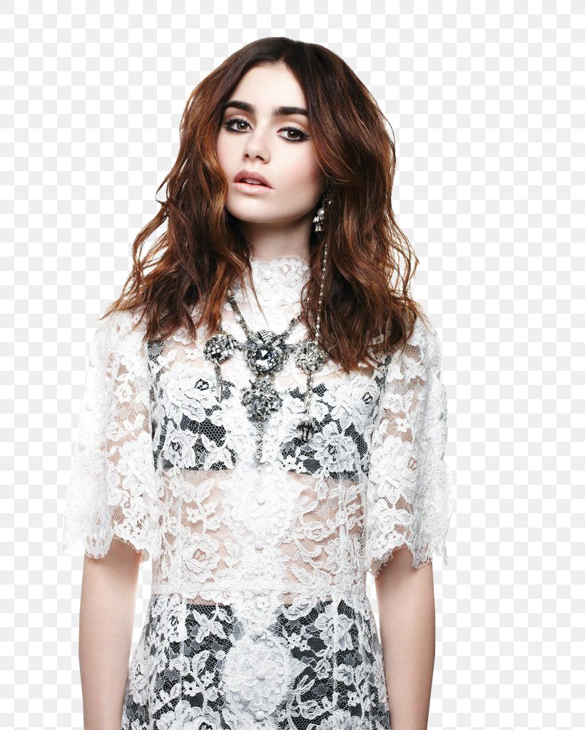 Lily Collins Abduction Photography Elle Magazine, PNG, 683x1024px, Watercolor, Cartoon, Flower, Frame, Heart Download Free