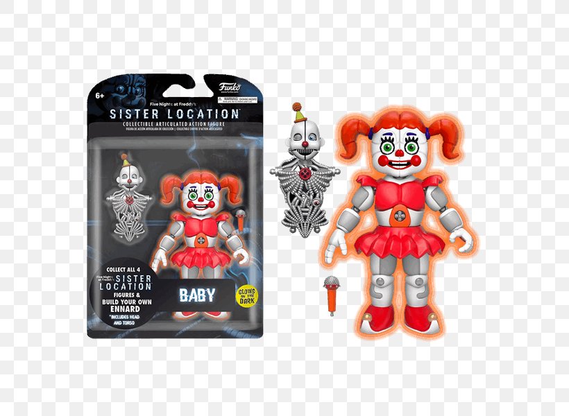 Five Nights At Freddy's: Sister Location Action & Toy Figures Funko, PNG, 600x600px, Action Toy Figures, Action Figure, Clown, Collectable, Collecting Download Free