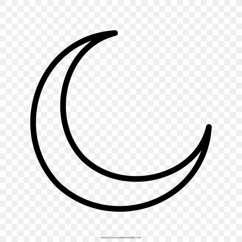 Crescent Drawing Coloring Book Moon, PNG, 1000x1000px, Crescent, Black, Black And White, Cartoon, Child Download Free