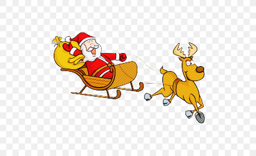 Santa Claus, PNG, 500x500px, Santa Claus, Cartoon, Christmas Eve, Deer, Reindeer Download Free