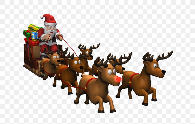 Rudolph Santa Claus Reindeer Sled, PNG, 660x524px, Rudolph, Christmas, Christmas Ornament, Deer, Fictional Character Download Free