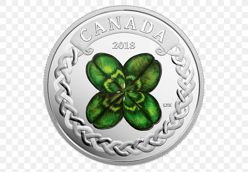 Canada Silver Coin Royal Canadian Mint Proof Coinage, PNG, 570x570px, Canada, Bullion Coin, Canadian Silver Maple Leaf, Clover, Coin Download Free
