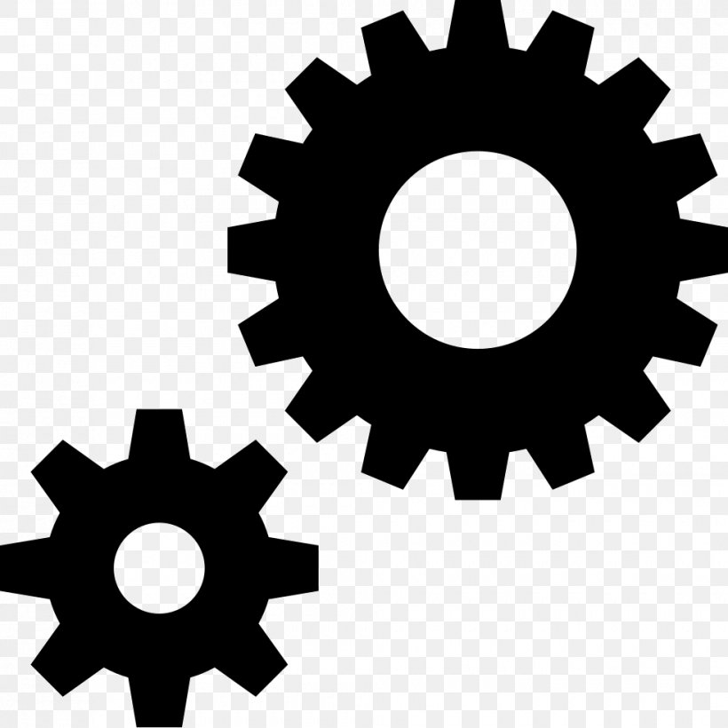 Gears, PNG, 980x981px, Computer Software, Black And White, Brand, Clutch Part, Computer Monitors Download Free