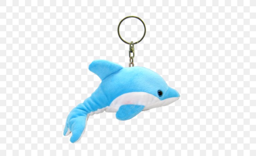 Key Chains Dolphin Turquoise Keyring Stuffed Animals & Cuddly Toys, PNG, 500x500px, Key Chains, Centimeter, Color, Dolphin, Fashion Accessory Download Free
